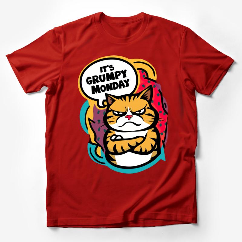 Grumpy Cat T-Shirt Funny Monday Mood Tee Cartoon Cat Lover Gift Sarcastic Cat Meme Shirt Unisex Adult Clothing Casual Wear Male T-Shirt