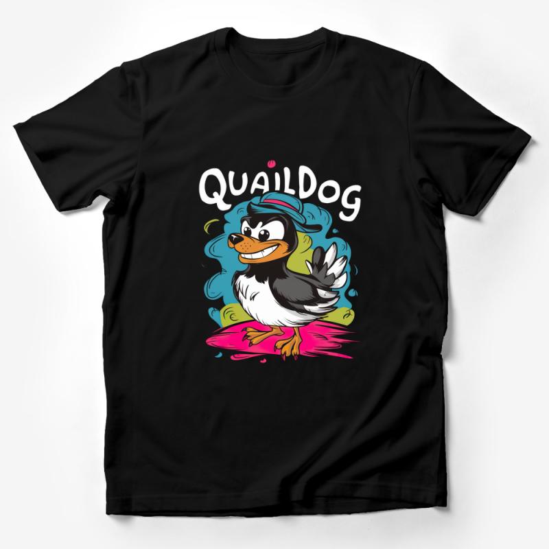 QuailDog Cartoon Character T-Shirt, Funny Animal Tee, Unique Quirky Illustration, Casual Unisex Shirt, Gift for Cartoon Lovers Male T-Shirt