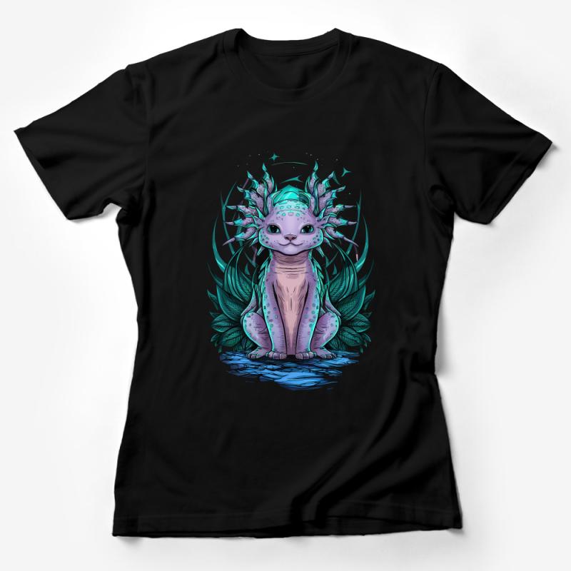 Fantasy Creature T-Shirt, Mystic Dragon Cat with Wings, Unisex Graphic Tee, Unique Illustration, Gift for Fantasy Lovers Female T-Shirt