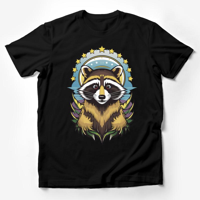 Astronaut Raccoon T-Shirt, Cosmic Animal Tee, Outer Space Graphic Shirt, Unisex Adult Clothing, Starry Night Design Tee Male T-Shirt