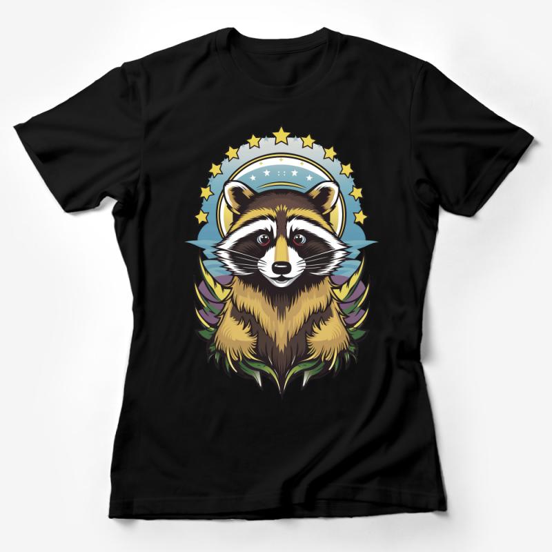 Astronaut Raccoon T-Shirt, Cosmic Animal Tee, Outer Space Graphic Shirt, Unisex Adult Clothing, Starry Night Design Tee Female T-Shirt