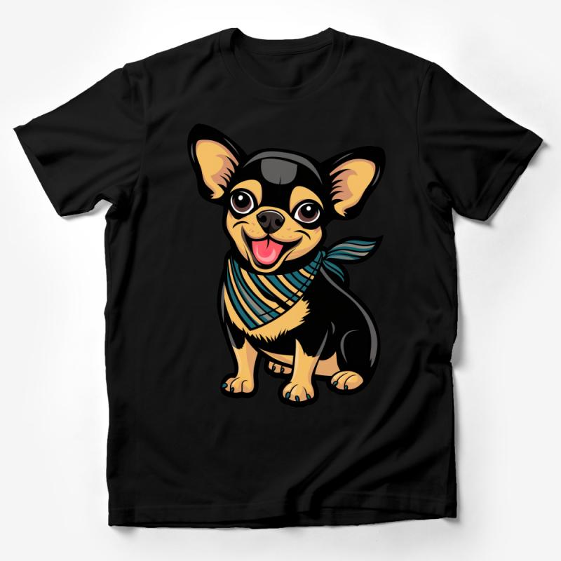 Cute Chihuahua Dog Cartoon T-Shirt, Adorable Puppy Graphic Tee, Pet Lover Gift Shirt, Animal Illustration Top, Unisex Tee for Dog Owners Male T-Shirt