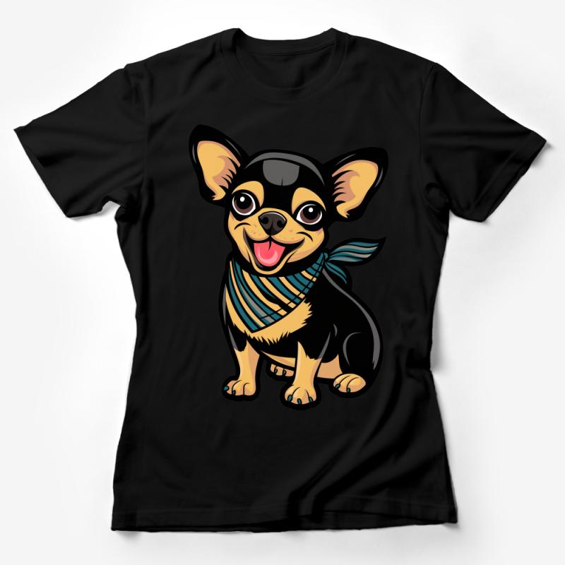 Cute Chihuahua Dog Cartoon T-Shirt, Adorable Puppy Graphic Tee, Pet Lover Gift Shirt, Animal Illustration Top, Unisex Tee for Dog Owners Female T-Shirt