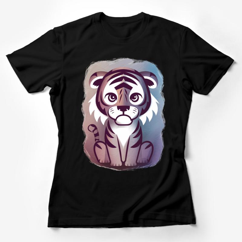 Kids Tiger T-Shirt, Cute Cartoon Jungle Animal Tee, Unisex Children's Graphic Shirt, Soft Cotton Blend Top, Birthday Gift Idea Female T-Shirt