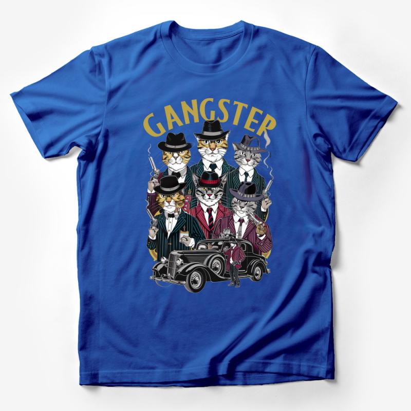 Gangster Cats T-Shirt, Cool Cat Mobster Design, Funny Feline Mafia Graphic Tee, Unisex Animal Apparel Male T-Shirt