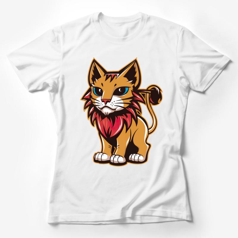 Cartoon Cat T-Shirt, Cute Feline Graphic Tee, Whimsical Cat Lover Shirt, Casual Comfortable Unisex Apparel Female T-Shirt