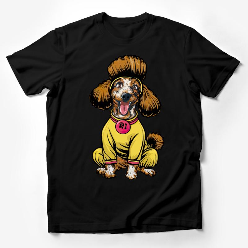 Cute Chef Dog T-Shirt, Cartoon Spaniel in Chef Hat, Foodie Pet Lover Tee, Unisex Graphic Shirt, Kitchen Cooking Apparel, Gift for Dog Owners Male T-Shirt