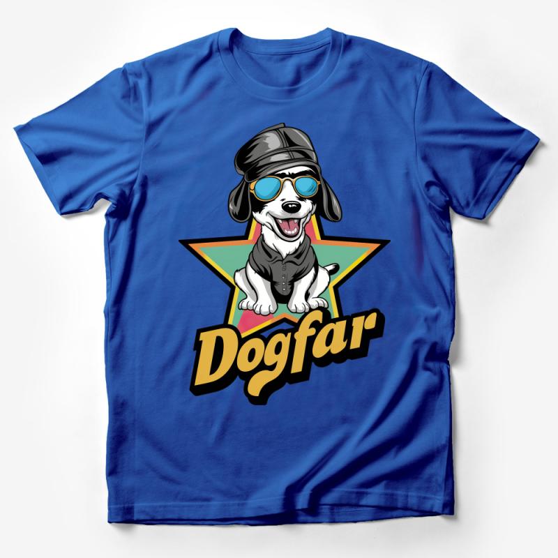 Hip Dogfar Pilot T-Shirt, Canine Aviator Graphic, Cool Dog in Sunglasses Tee, Casual Unisex Shirt Male T-Shirt