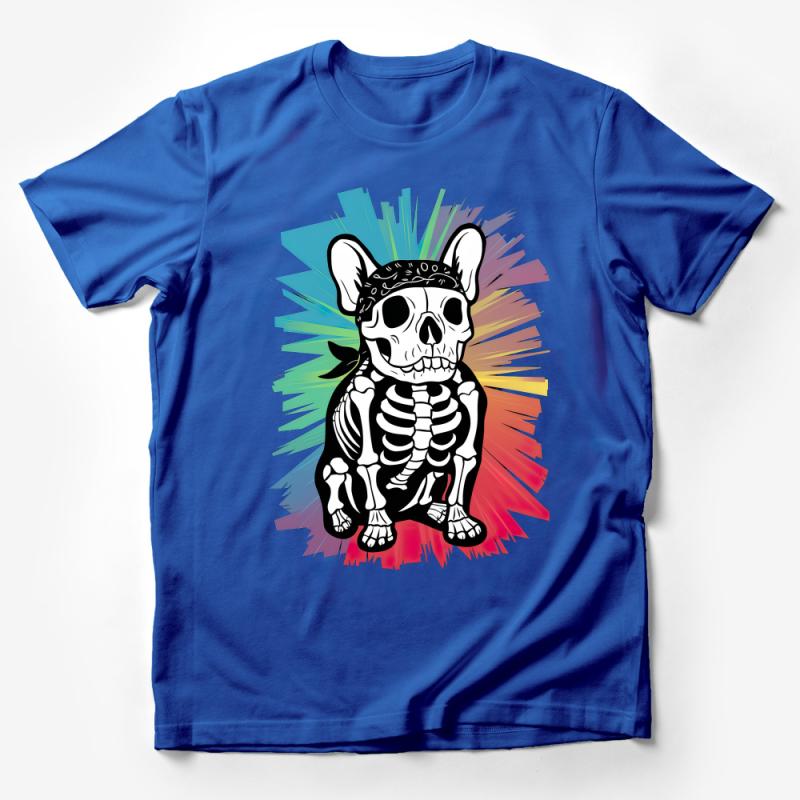 Chihuahua Skeleton T-Shirt, Colorful Dog Skull Graphic Tee, Quirky Animal Bones Shirt, Unique Pet Lover Gift, Unisex Cotton Top Male T-Shirt