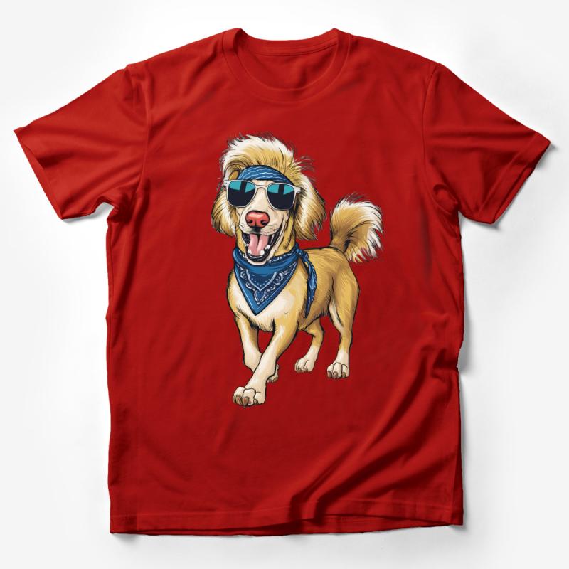 Cool Dog in Sunglasses T-Shirt, Funny Cartoon Golden Retriever Tee, Animal Lover Gift Shirt, Unisex Graphic Tee, Casual Wear T-Shirt Male T-Shirt