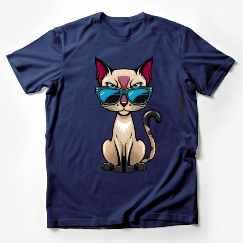 Cool Cat T-Shirt, Hipster Cat with Sunglasses, Funny Graphic Tee, Unisex Adult and Kids Sizes, Cat Lover Gift, Casual Streetwear Male T-Shirt