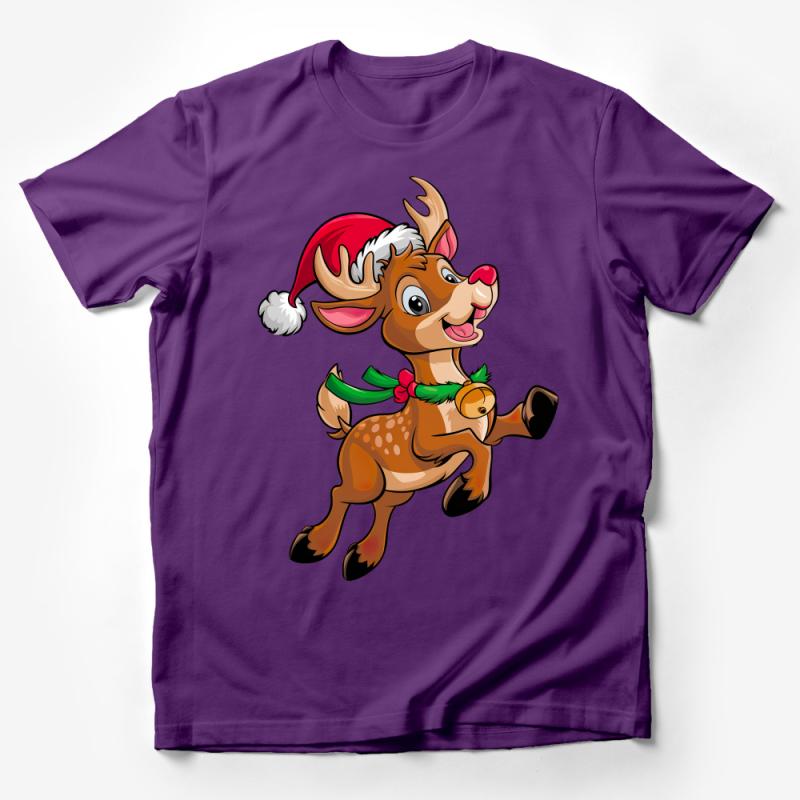 Christmas Reindeer T-Shirt, Cute Santa's Helper Tee, Festive Holiday Graphic Shirt, Unisex Adult and Kids Sizes Male T-Shirt