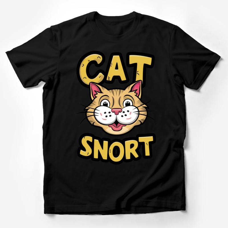 Cat Snort Funny T-Shirt, Cute Feline Graphic Tee, Cartoon Cat Lover Gift, Unisex Casual Shirt, Whimsical Pet Humor Clothing Male T-Shirt