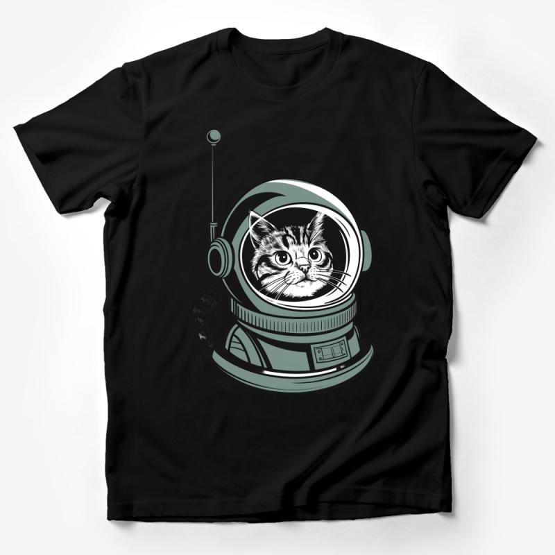 Cat Astronaut T-Shirt, Space Kitty Tee, Funny Cat Lover Gift, Unisex Adult Clothing, Sci-Fi Cat Graphic Shirt, Cool Pet Owner Present Male T-Shirt