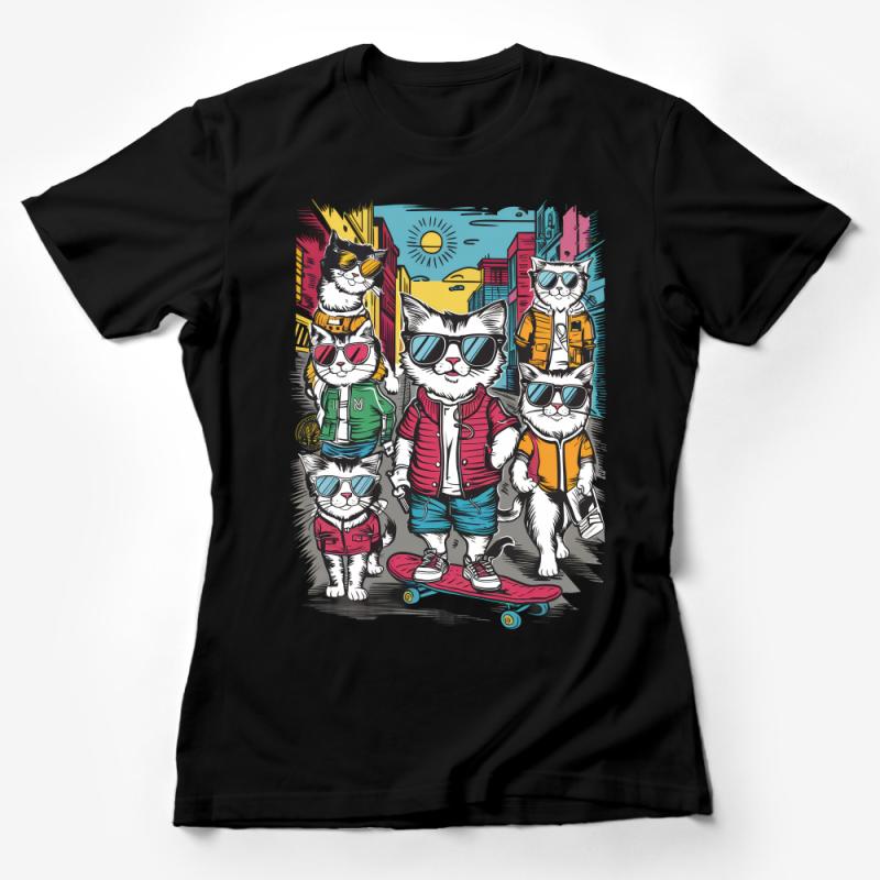 Cool Cat Squad T-Shirt, Urban Hipster Cats with Sunglasses, Feline Fashion, Unisex Tee, Cat Lover Gift, Street Style Shirt Female T-Shirt