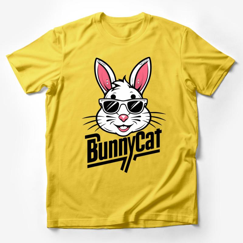 Cool BunnyCat Graphic T-Shirt, Fun Rabbit Feline Fusion Tee, Unique Animal Mashup, Casual Wear Male T-Shirt