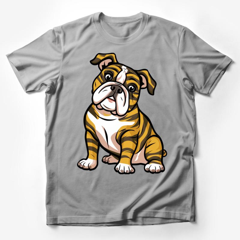 Cute Bulldog Cartoon T-Shirt, Funny Dog Lover Tee, Graphic Pet Shirt, Unisex Animal Print Top, Casual Bulldog Illustration Shirt Male T-Shirt