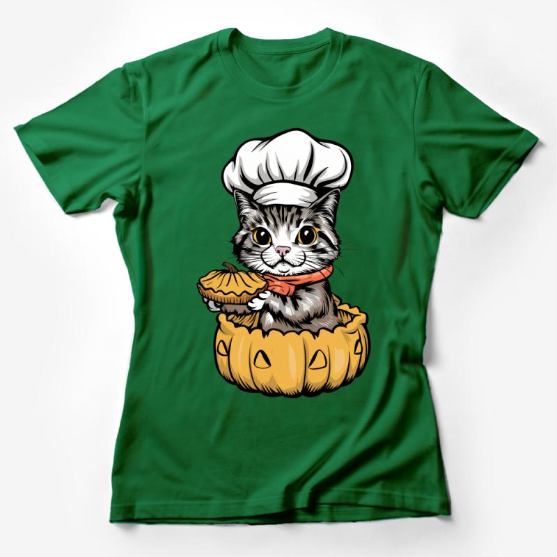 Funny Cat Chef T-Shirt, Whimsical Kitty Cooking Tee, Cute Feline Baker Shirt, Pet Lovers Graphic Tee, Casual Unisex Clothing Female T-Shirt