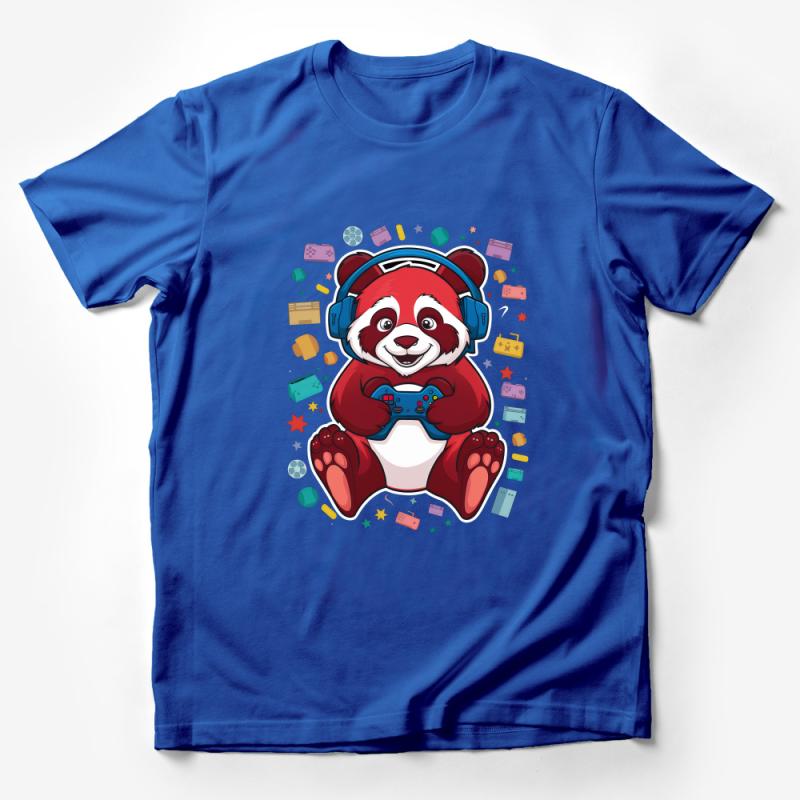 Gamer Red Panda T-Shirt, Cute Gaming Animal with Headset, Unisex Tee for Video Game Lovers, Fun Casual Geek Wear, Gift Idea for Gamers Male T-Shirt