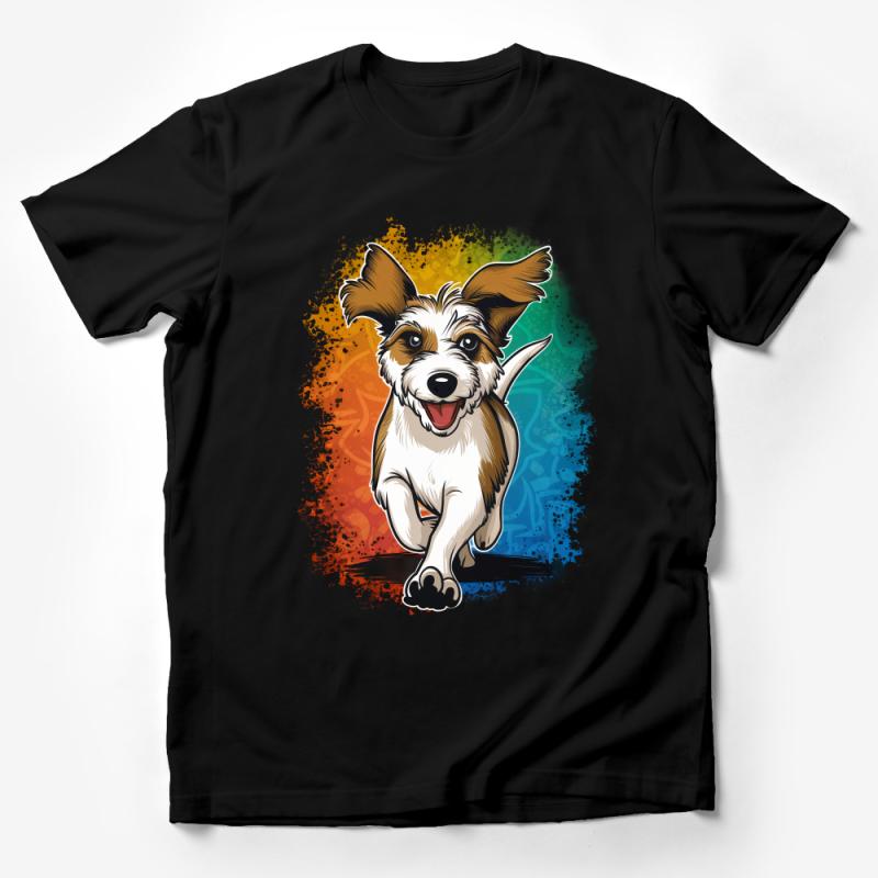 Colorful Dog T-Shirt, Cute Puppy Graphic Tee, Vibrant Pet Lover Gift, Unisex Animal Illustration Top, Trendy Dog Owner Shirt Male T-Shirt