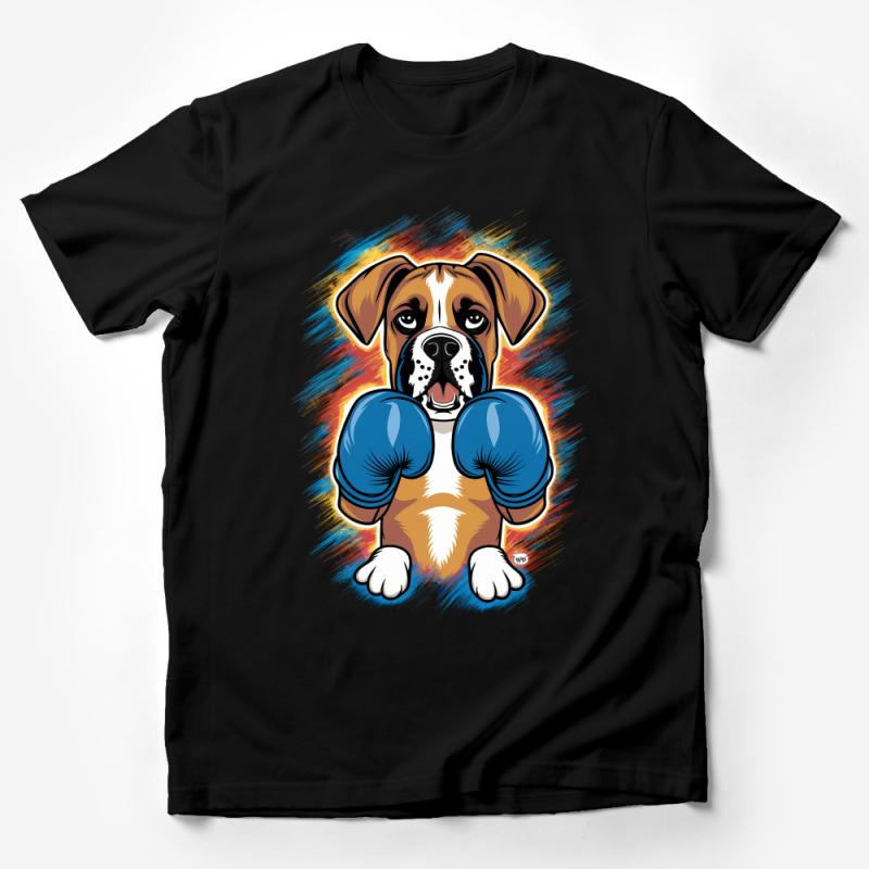 Boxer Dog T-Shirt, Cute Boxing Puppy Graphic Tee, Animal Lover Unisex Shirt, Pet Sports Enthusiast Casual Top, Gift for Dog Owners Male T-Shirt