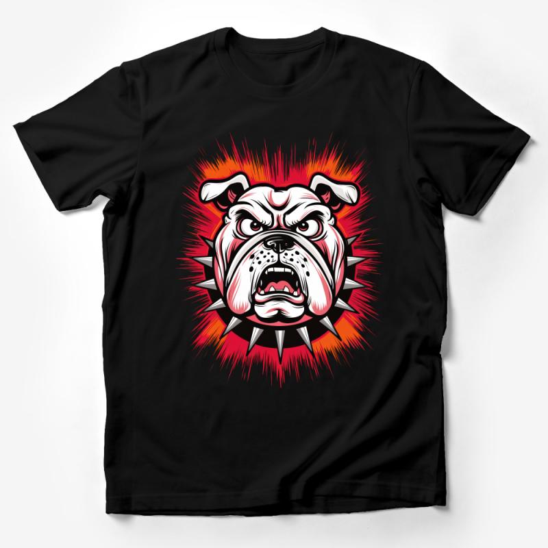 Angry Bulldog Graphic T-shirt, Bold Canine Design Tee, Unisex Adult Streetwear, Dog Lover Gift Male T-Shirt