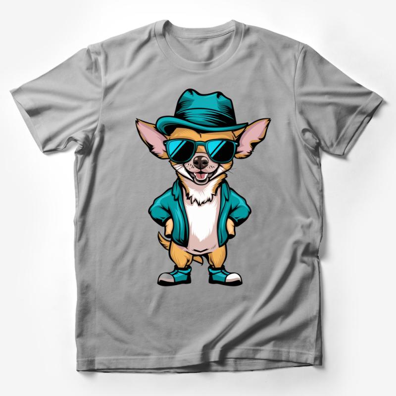 Cool Hipster Fox T-Shirt, Funny Cartoon Animal Tee, Urban Fox with Sunglasses Shirt, Unisex Graphic Tee, Trendy Fox Art Top for All Ages Male T-Shirt