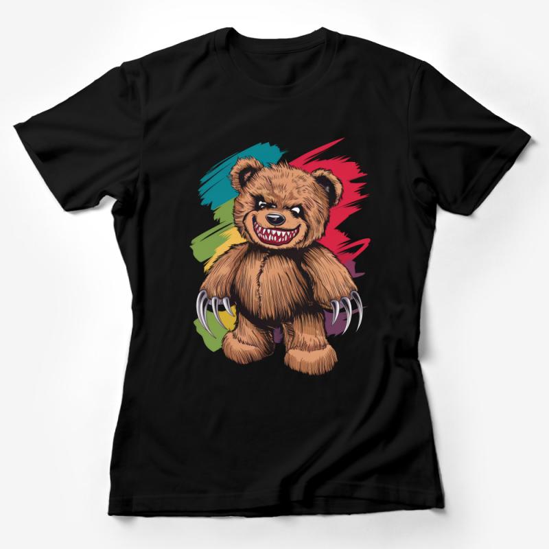 Bear T-Shirt, Colorful Bear Art Tee, Unisex Graphic Bear Shirt, Casual Streetwear, Stylish Animal Print Top, Trendy Bear Design Apparel Female T-Shirt