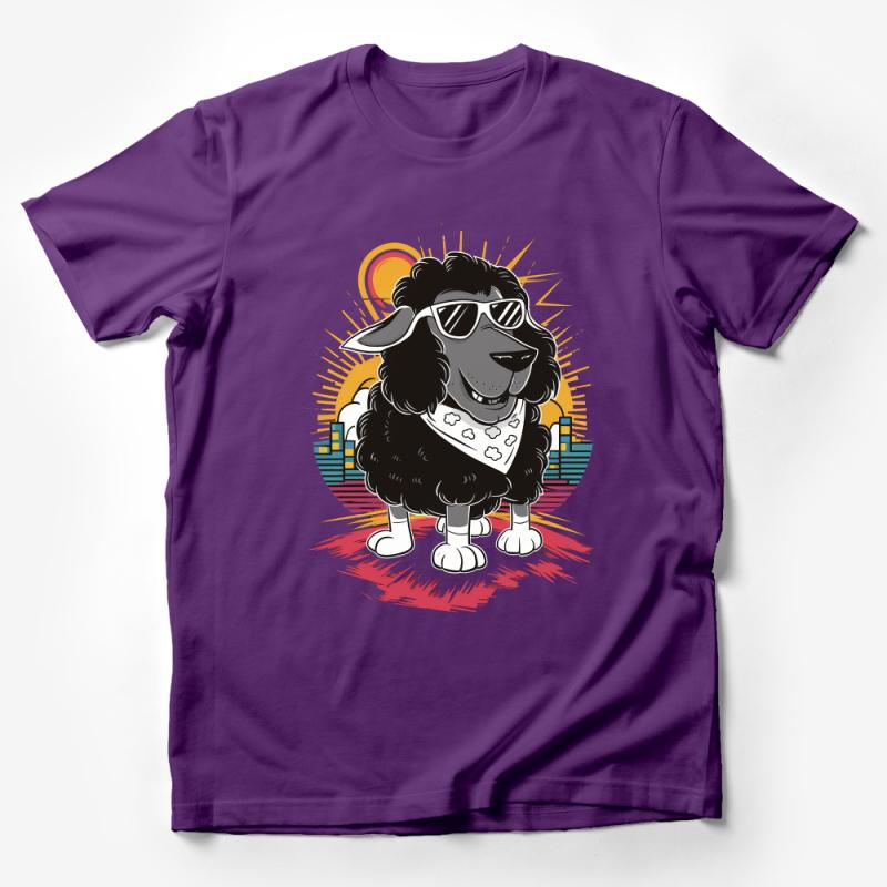 Cool Dog T-Shirt, Fun Cartoon Dog with Sunglasses, Urban Style Graphic Tee, Animal Lover Gift, Unique Pet Illustration Unisex Shirt Male T-Shirt