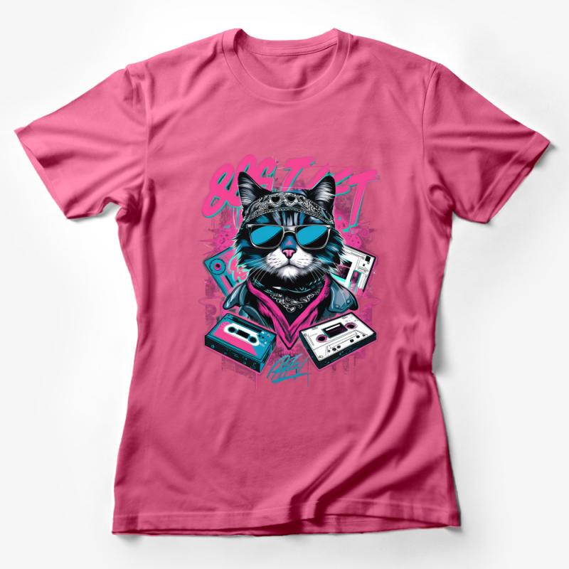 Cool Cat DJ T-Shirt, Retro Music Lover Tee, Hip Cat with Sunglasses Unisex Shirt, Unique Graphic Tee, Trendy Festival Top Female T-Shirt