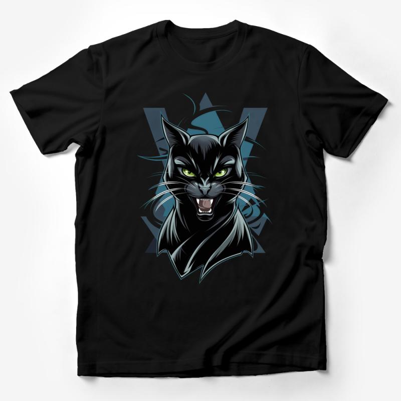 Black Cat T-Shirt, Cool Feline Graphic Tee, Men's Women's Unisex Shirt, Urban Streetwear, Goth Cat Lover Gift Idea, Hipster Clothing Male T-Shirt