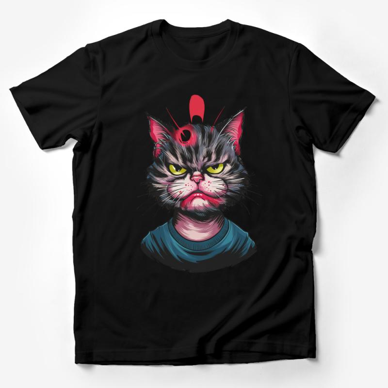 Grumpy Cat Tee, Cool Cat with Headphones Graphic T-Shirt, Unisex Casual Streetwear, Cat Lover Gift, Funny Feline Shirt Male T-Shirt