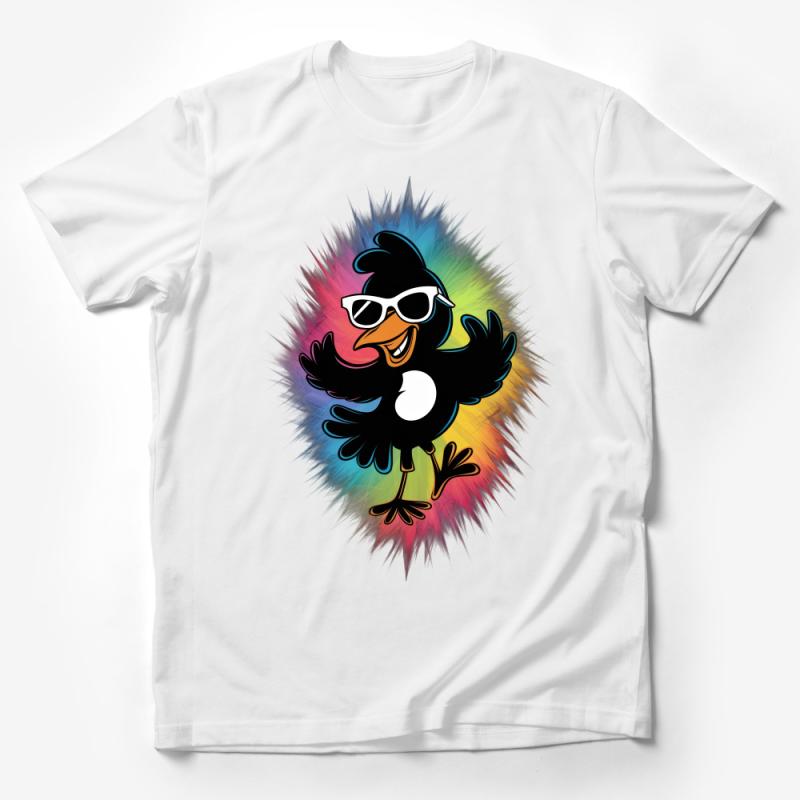 Colorful Cool Chick Graphic Tee, Fun Bird T-Shirt, Unisex Summer Casual Wear, Trendy Animal Design Top, Hipster Bird Illustration Shirt Male T-Shirt