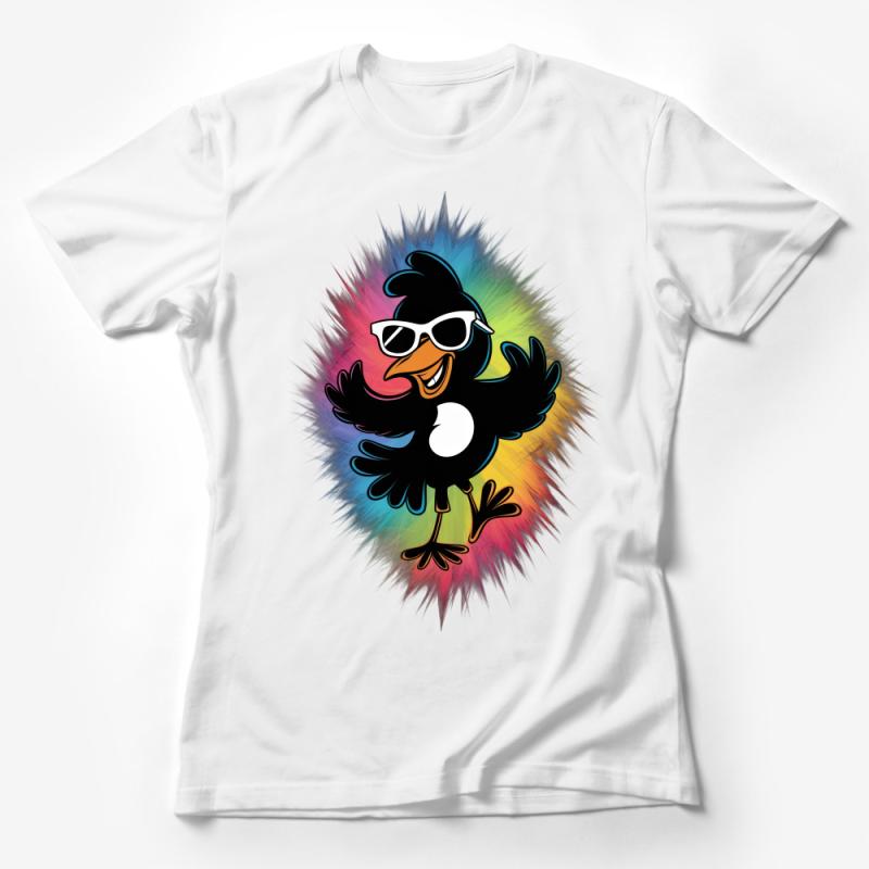 Colorful Cool Chick Graphic Tee, Fun Bird T-Shirt, Unisex Summer Casual Wear, Trendy Animal Design Top, Hipster Bird Illustration Shirt Female T-Shirt