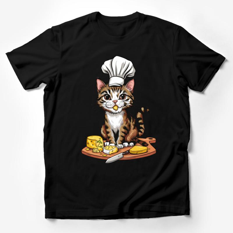 Chef Cat T-Shirt, Cute Cartoon Cat Cooking, Funny Kitchen Tee, Unisex Foodie Gift, Culinary Kitten Top, Animal Lover Apparel Male T-Shirt