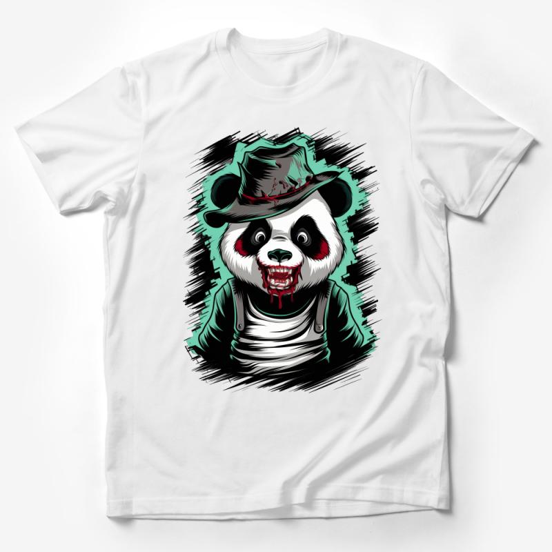 Zombie Panda T-Shirt, Scary Bear Graphic Tee, Halloween Costume Shirt, Spooky Animal T-Shirt, Horror Art Tee, Unique Gothic Clothing Male T-Shirt