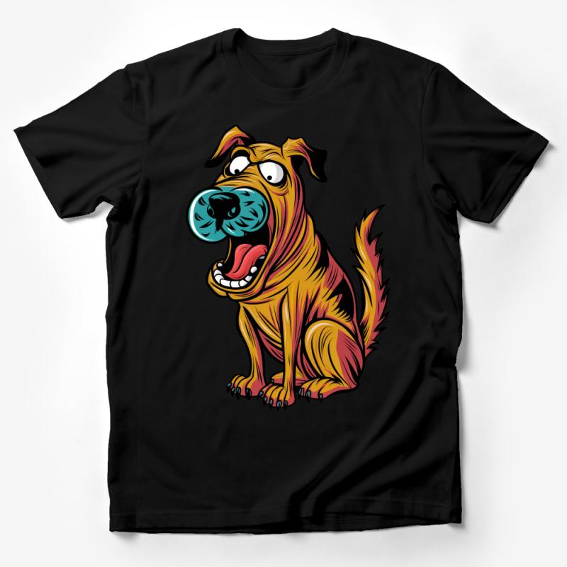 Colorful Cartoon Dog T-Shirt, Fun Animal Graphic Tee, Unisex Casual Shirt, Unique Pet Illustration Top, Gift for Dog Lovers Male T-Shirt