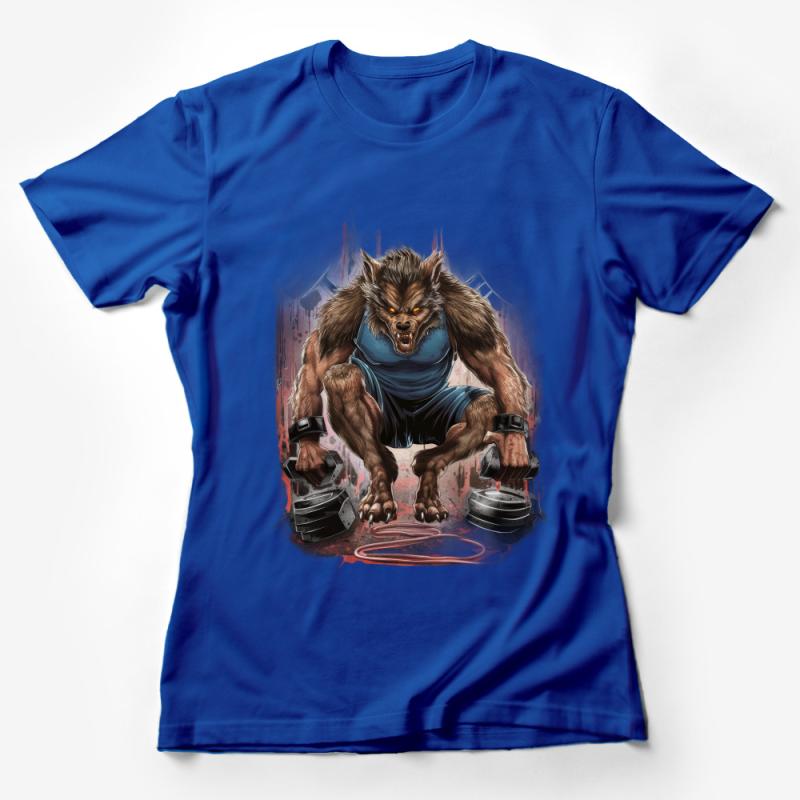 Men's Werewolf Graphic Tee, Muscular Beast Illustration T-Shirt, Unique Horror Fantasy Artwork Casual Shirt, Full Moon Party Tee Female T-Shirt