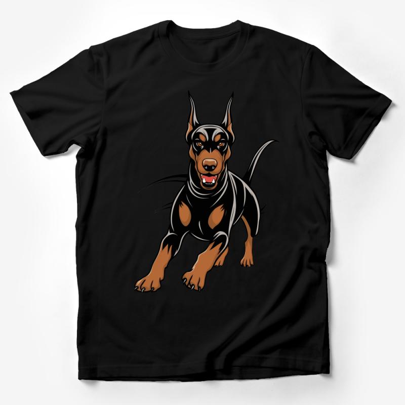 Doberman Pinscher T-Shirt, Graphic Dog Tee, Pet Lover Gift, Unisex Animal Shirt, Casual Canine Apparel, Cool Dog Owner Top Male T-Shirt