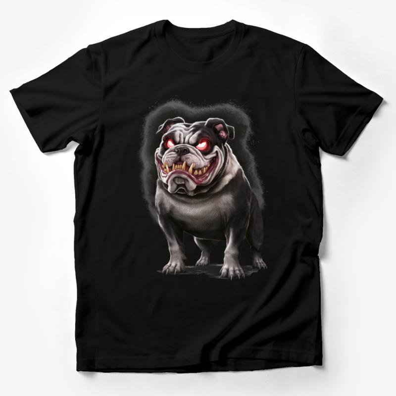 Menacing Bulldog T-Shirt, Fierce Dog Graphic Tee, Cool Pet Lover Gift, Unique Animal Print Shirt, Bold Canine Illustration Top Male T-Shirt