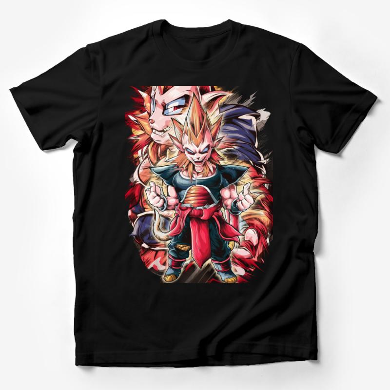 Anime Inspired Super Hero T-Shirt, Vibrant Graphic Tee, Unisex Cartoon Character Shirt, Casual Wear Male T-Shirt