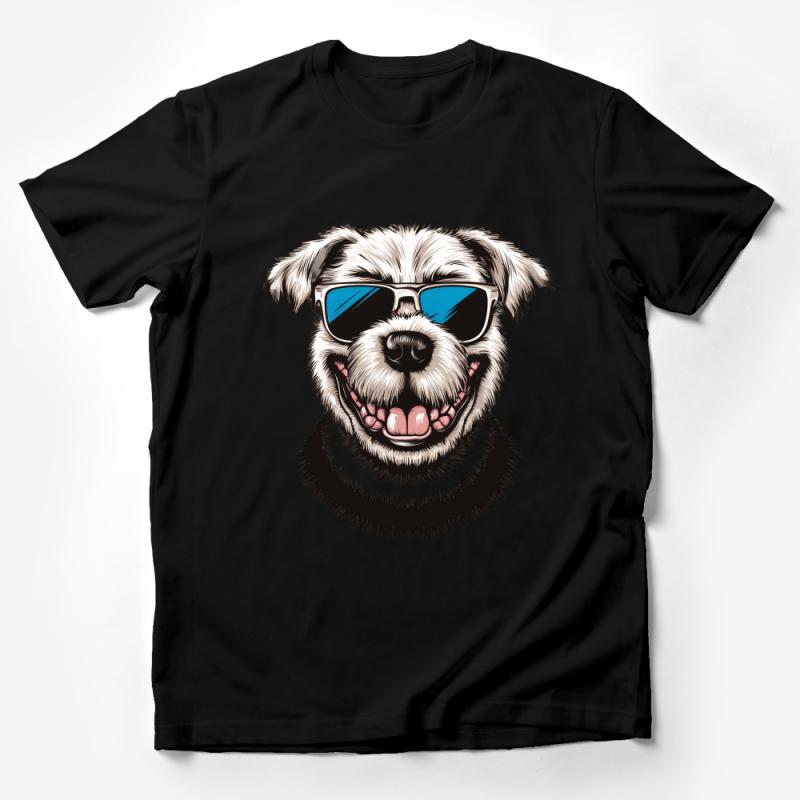 Cool Dog with Sunglasses T-Shirt, Fun Summer Canine Tee, Unisex Graphic Shirt, Casual Pet Lover Top Male T-Shirt