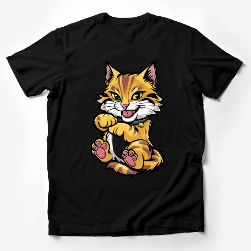 Cute Cat T-Shirt, Whimsical Cat Sitting Tee, Unisex Kitty Shirt, Fun Feline Cartoon Graphic Top, Pet Lover Gift Idea, Casual Wear Male T-Shirt