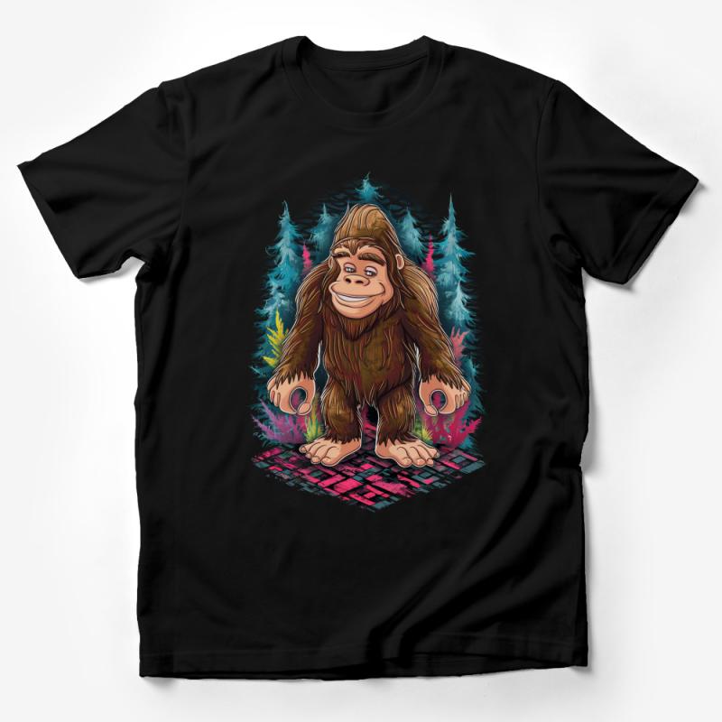 Bigfoot Sasquatch Graphic T-Shirt, Unisex Wilderness Creature Tee, Forest Monster Shirt, Hiking Camping Outdoors Apparel Male T-Shirt