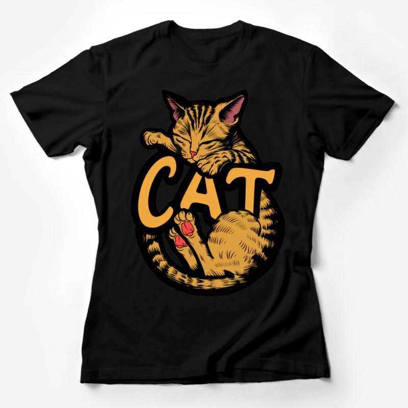 Cat Lovers Graphic Tee, Cute Sleeping Cat Design, Unisex T-Shirt for Pet Owners Female T-Shirt