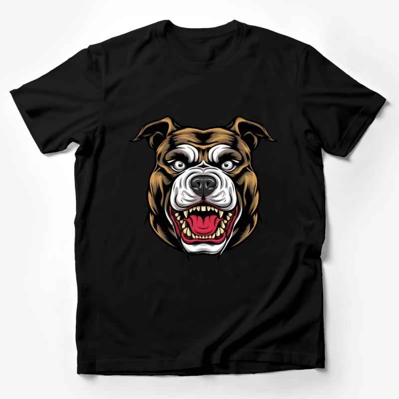 Fierce Bulldog Graphic Tee, Bold Dog Face Print, Unisex Animal T-Shirt, Casual Streetwear, Dog Lover Gift, Unique Pet Illustration Top Male T-Shirt