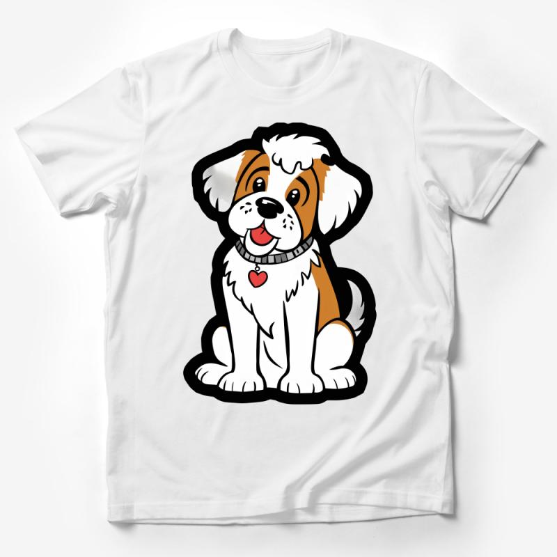 Cute Cartoon Dog T-Shirt, Kids Animal Tee, Boys and Girls Casual Wear, Puppy Lover Gift, Soft Cotton Unisex Clothing Male T-Shirt