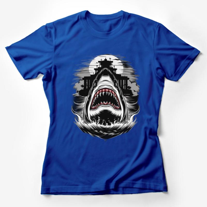 Great White Shark T-Shirt, Ocean Predator Tee, Nautical Graphic Shirt, Sea Life Clothing, Unisex Adult Sizes, Beach Apparel Female T-Shirt