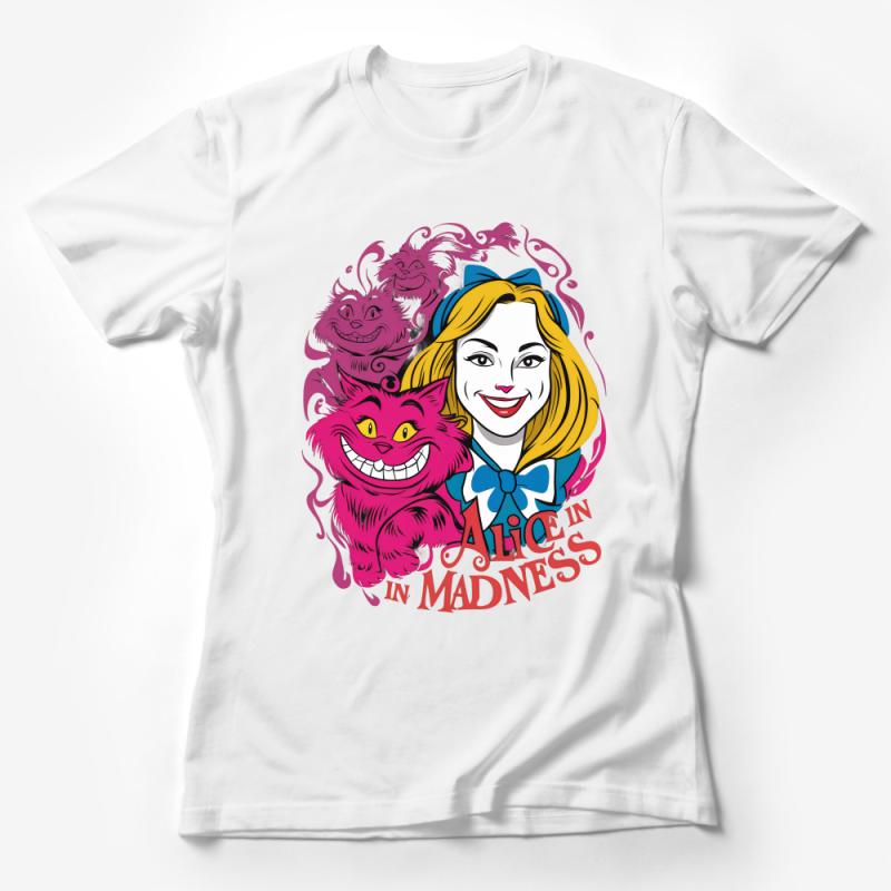 Alice In Wonderland T-Shirt, Whimsical Mad Tea Party, Cheshire Cat, Unique Graphic Tee, Unisex Shirt For All Ages Female T-Shirt