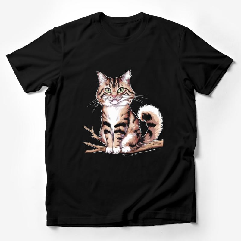 Whimsical Cat T-Shirt, Cute Feline Graphic Tee, Unisex Animal Illustration Shirt, Casual Kitty Apparel, Pet Lover Gift Idea Male T-Shirt